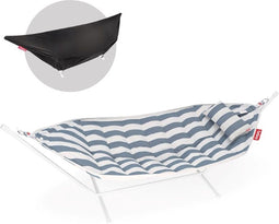 Fatboy Headdemock Superb deluxe 3dlg. stripe ocean blue - rack lichtgrijs