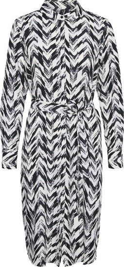 VERO MODA - Dames Jurk - Halflang met verborgen knoopsluiting en wikkelkoord in de taille - Maat S