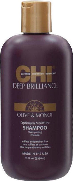 CHI Deep Brilliance Olive & Monoi Optimum Moisture Shampoo - 355 ml- Normale shampoo - Voor Kroeshaar -