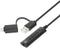 Manhattan USB-kabel Jackplug-bus 3,5 mm, USB-A stekker, USB-C stekker 1.00 m Zwart Met volumeregeling 153560
