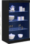 vidaXL - Dressoir - met - LED-verlichting - Zwart - Eiken - 60,5x37x100 - cm