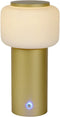 Atmooz - Tafellamp Suarez - Slaapkamer / Woonkamer - Industrieel - Goud Brons en Wit glas - Hoogte 21cm - Glas en Metaal