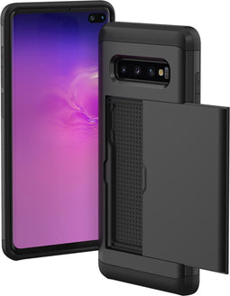 imoshion Hoesje Geschikt voor Samsung Galaxy S10 Plus Hoesje - Ruimte voor 2 pasjes - imoshion Backcover met pasjeshouder - Zwart