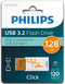 Philips Click - USB-C Flashdrive 128GB - 120MB/s Lezen - Oranje