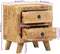 vidaXL - Nachtkastje - 2 - st - 40x32x46 - cm - massief - hout - ruw - mangohout
