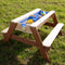AXI Nick Zand & Water Picknicktafel in Bruin - Met in hoogte verstelbare Parasol in Groen/Wit - Multifunctionele Picknick tafel van FSC hout - Picknick tafel voor kinderen van hout