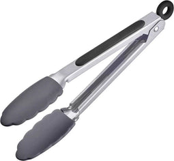 Westmark serveertang, met siliconen kommen en rubberen handgrepen, lengte: 27 cm, roestvrij staal/kunststof/siliconen, Classic Silicone Midi, zilver/zwart, 16172270