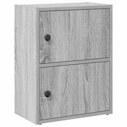 vidaXL - Boekenkast - 40x24x52 - cm - bewerkt - hout - grijs - sonoma - eikenkleurig