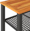vidaXL Tuintafel 70x38x42 cm poly rattan en acaciahout zwart