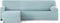 Hoes voor chaise longue met korte armleuning links Eysa BRONX Aquamarijn 110 x 110 x 310 cm