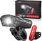 Strex LED Fietsverlichting Set - Fietslamp - USB Oplaadbaar - 9 Lichtstanden - Zwart