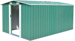 vidaXL - Tuinschuur - 257x392x181 - cm - metaal - groen