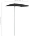 vidaXL - Parasol - half - met - paal - 180x90 - cm - zwart