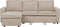 NESNA - Hoekslaapbank - Beige - Rechterzijde - 228 cm - Polyester