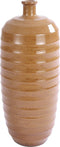 Casa Vivante Bellia Glazen Fles - H50 x Ø20 cm - okergeel