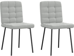 vidaXL - Eetkamerstoelen - 2 - st - fluweel - lichtgrijs