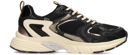 POSH by Poelman LOLA - Dames sneakers - Chunky zool - Zwart met goud
