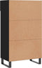 vidaXL - Schoenenkast - 60x35x105 - cm - bewerkt - hout - zwart