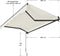 Juskys Knikarmscherm - Zonnescherm 400 x 300 cm - UV-bestendig en waterafstotend - Beige