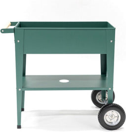 Herstera Garden® Barcelona - Verhoogde Plantenbak met Wielen - Olijfgroen - 75x35x80 cm