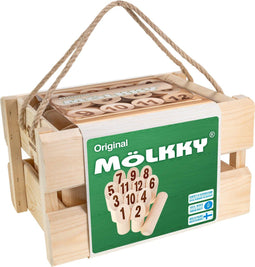Tactic Mölkky - Vang- en Werpspel - 12 Houten Kegels in Luxe Draagkist - Berkenhout