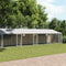 vidaXL - Hondenhok - met - dak - en - deuren - 10x2x2 - m - gegalvaniseerd - staal - grijs