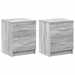 vidaXL - Nachtkastjes - 2 - st - met - 2 - lades - 40x36x50 - cm - grijs - sonoma - eiken