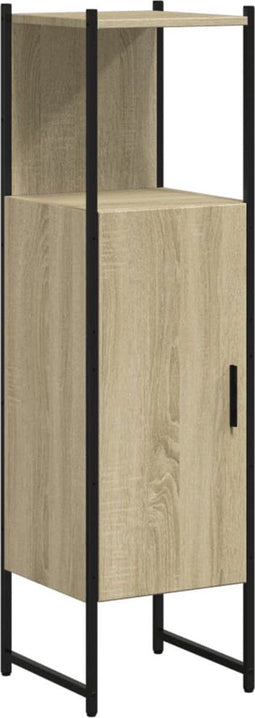 vidaXL - Badkamerkast - 33x33x120,5 - cm - bewerkt - hout - sonoma - eikenkleurig