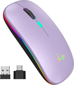 Draadloze Muis - Dual Mode - Ergonomisch en Stil - Met Kleurverlichting