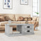 vidaXL - Salontafel - 90x50x35 - cm - bewerkt - hout - betongrijs