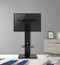 TV standaard - tv statief voet - hout met glas - hoogte verstelbaar tot 125 cm