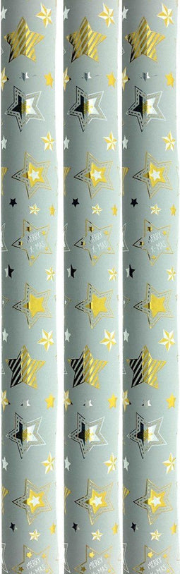 Gold Star cadeaupapier - Kerstpapier 3 meter x 70 cm - 3 rollen