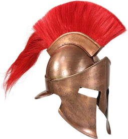 Soldatenhelm Grieks replica LARP staal koperkleurig