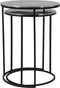 Light & Living Bijzettafel Thizas - Nikkel/Zwart - Ø40+Ø35cm - Klassiek