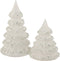 J-Line decoratie Kerstboom Lijnen - glas - glitter/wit/zilver - large