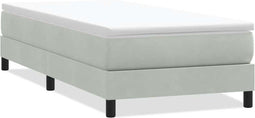 vidaXL - Boxspring - zonder - matras - fluweel - lichtgrijs - 90x210 - cm