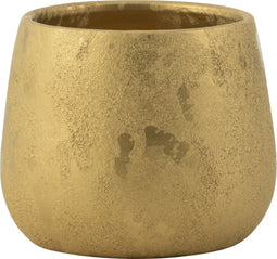 J-Line bloempot Rond - keramiek - goud - small - Ø 17 cm