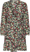 ONLY ONLCARLY LS WRAP SHORT DRESS NOOS WVN - Korte jurk met lange mouwen - V hals met ruches - Maat XS (34)
