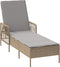 vidaXL - Ligbed - met - Kussen - Beige - Poly - Rattan