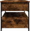 vidaXL - Salontafel - 70x50x50 - cm - bewerkt - hout - en - metaal - gerookt - eiken