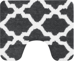 Dutch House Toiletmat Toulon - WC Mat 60x50 cm - Grijs - Antislip - Toiletmat met uitsparing - Badkamer Mat - WC Mat - Snel Absorberend - Snel Drogende Toiletmat