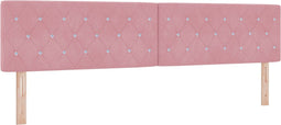 vidaXL - Hoofdbord - met - Kristallen - Knop, - Ge - tuft, - Roze, - 200 - cm, - Fluweel