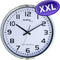 Technoline, WT 8995 Jumbo radiogestuurde wandklok, Ø 50 cm, metalen frame, zilver