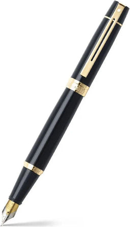 Sheaffer vulpen - 300 - glanzend zwart met goud - penpunt M - inclusief convertor voor vulling - SF-E0932553