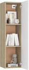 vidaXL - Tv-meubel - 30,5x30x110 - cm - bewerkt - hout - wit - en - sonoma - eikenkleur