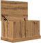 vidaXL - Opbergbox - 70x40x38 - cm - bewerkt - hout - artisanaal - eikenkleurig