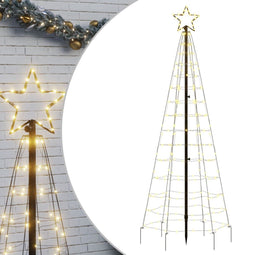 vidaXL - LED-kerstboom - met - spikes - 220 - LED's - warm - wit - 180 - cm