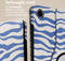 imoshion Tablet Hoes - Geschikt voor Samsung Galaxy Tab A9 Plus - 360° Draaibare Design Bookcase 2.0 - White Blue Stripes