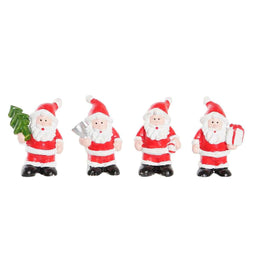 Kerstversiering DKD Home Decor Hars Kerstman (3,5 x 2,5 x 4 cm) (4 Stuks)