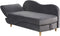 MERI II - Chaise longue opberg - Donkergrijs - Linkerzijde - Fluweel